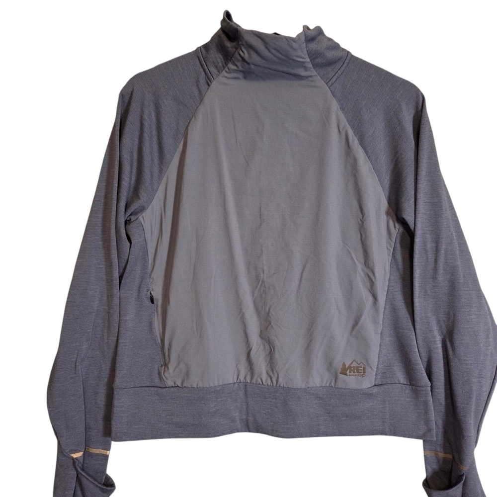 REI co-op slate blue mock neck windbreaker sweatshirt medium